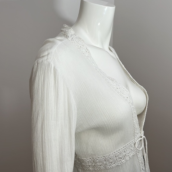 [S] La Vie En Rose AQUA White Tunic Bathing Suit Cover - Picture 4 of 5